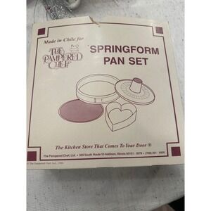 Vintage Pampered Chef Springform Pan Set Heart Round Cake Baking Dessert Mold